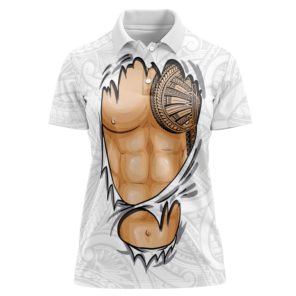 Samoan Tatau Women Polo Shirt Tattoo Reveal Effect