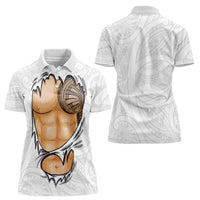 Samoan Tatau Women Polo Shirt Tattoo Reveal Effect