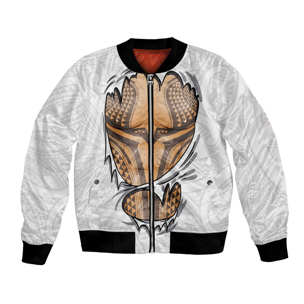 Hawaiian Kakau Bomber Jacket Aquaman Tattoo Reveal Effect