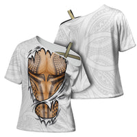 Hawaiian Kakau Cross Shoulder Shirt Aquaman Tattoo Reveal Effect