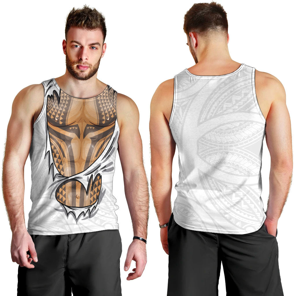 Hawaiian Kakau Men Tank Top Aquaman Tattoo Reveal Effect