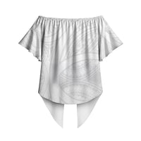 Hawaiian Kakau Off Shoulder Wrap Waist Top Aquaman Tattoo Reveal Effect