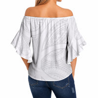 Hawaiian Kakau Off Shoulder Wrap Waist Top Aquaman Tattoo Reveal Effect