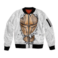 Hawaiian Kakau Sleeve Zip Bomber Jacket Aquaman Tattoo Reveal Effect