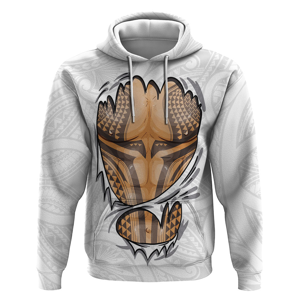 Hawaiian Kakau Zip Hoodie Aquaman Tattoo Reveal Effect
