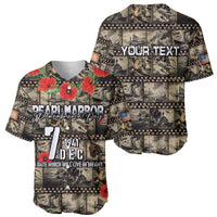 Pearl Harbor Remembrance Day Personalized Baseball Jersey Memories of December 7 with Red Poppy Lei - Polynesian Pride