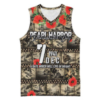 Pearl Harbor Remembrance Day Personalized Basketball Jersey Memories of December 7 with Red Poppy Lei - Polynesian Pride