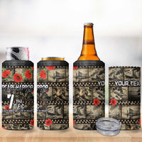 Pearl Harbor Remembrance Day Personalized 4 in 1 Can Cooler Tumbler Memories of December 7 with Red Poppy Lei - Polynesian Pride