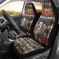 Pearl Harbor Remembrance Day Car Seat Cover Memories of December 7 with Red Poppy Lei - Polynesian Pride