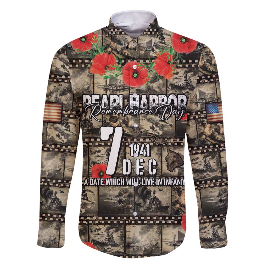 Pearl Harbor Remembrance Day Personalized Family Matching Off Shoulder Maxi Dress and Hawaiian Shirt Memories of December 7 with Red Poppy Lei - Polynesian Pride