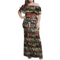 Pearl Harbor Remembrance Day Personalized Family Matching Off Shoulder Maxi Dress and Hawaiian Shirt Memories of December 7 with Red Poppy Lei - Polynesian Pride