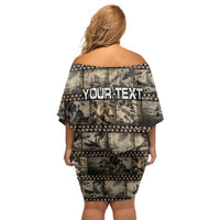 Pearl Harbor Remembrance Day Personalized Family Matching Off Shoulder Short Dress and Hawaiian Shirt Memories of December 7 with Red Poppy Lei - Polynesian Pride