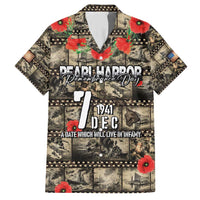 Pearl Harbor Remembrance Day Personalized Family Matching Short Sleeve Bodycon Dress and Hawaiian Shirt Memories of December 7 with Red Poppy Lei - Polynesian Pride