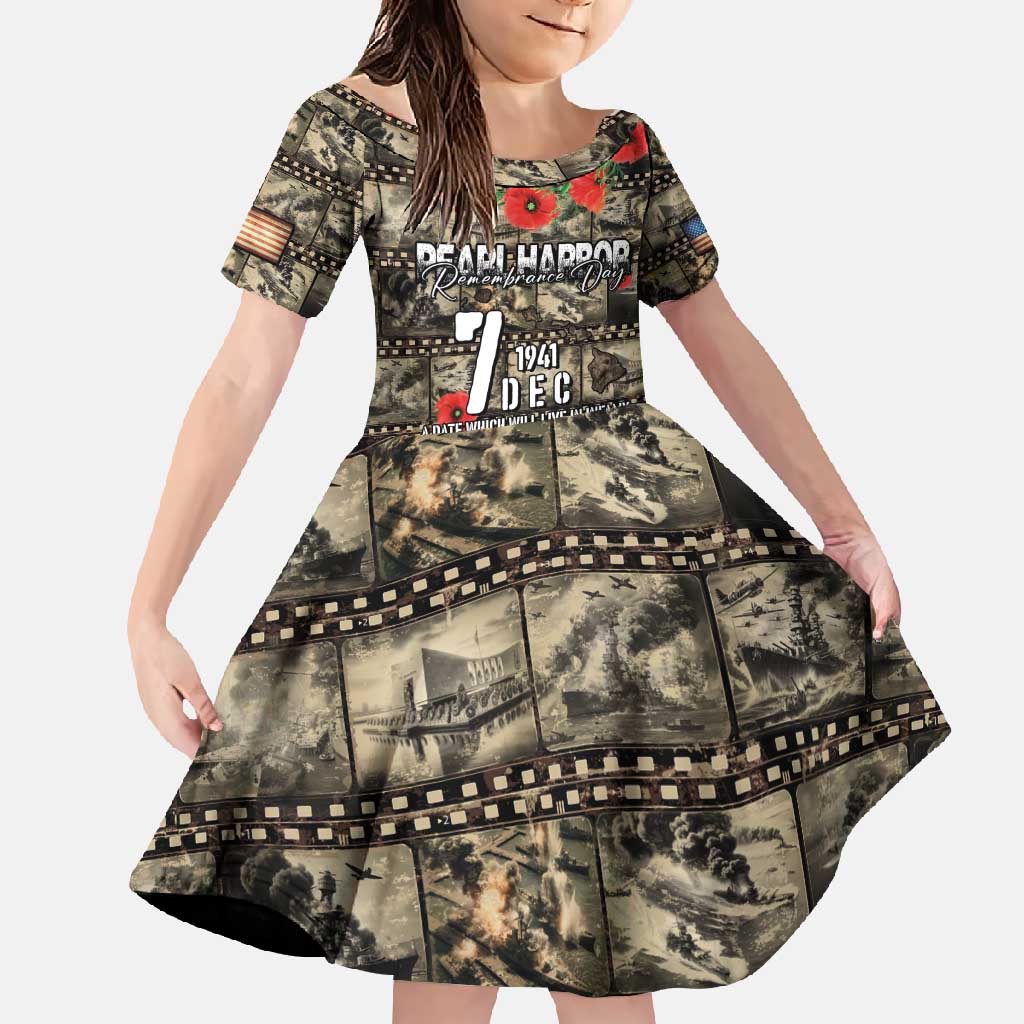 Pearl Harbor Remembrance Day Personalized Family Matching Tank Maxi Dress and Hawaiian Shirt Memories of December 7 with Red Poppy Lei - Polynesian Pride