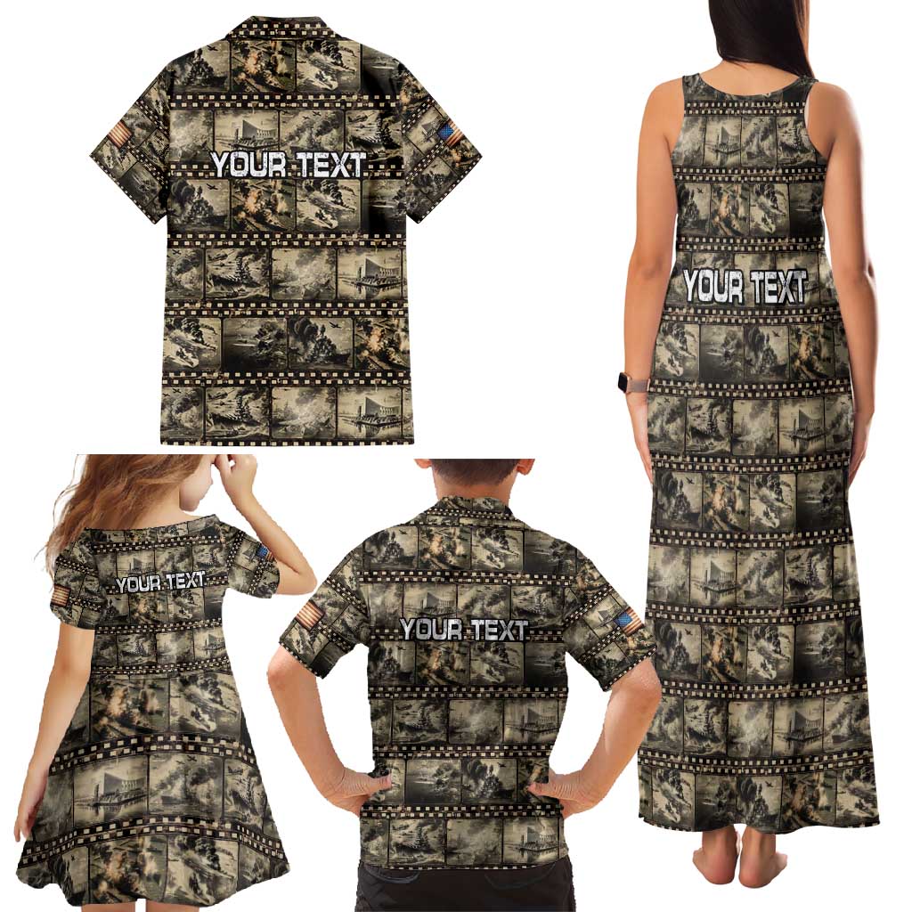 Pearl Harbor Remembrance Day Personalized Family Matching Tank Maxi Dress and Hawaiian Shirt Memories of December 7 with Red Poppy Lei - Polynesian Pride