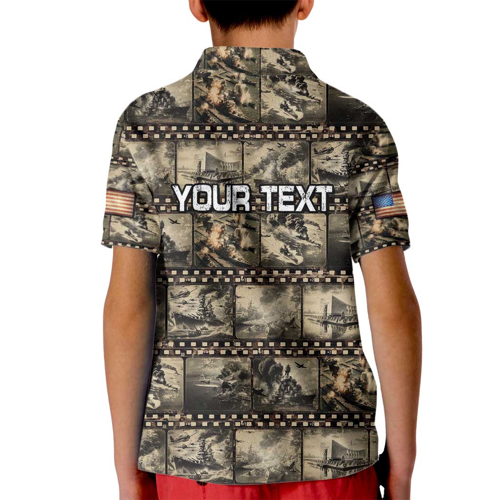 Pearl Harbor Remembrance Day Personalized Kid Polo Shirt Memories of December 7 with Red Poppy Lei - Polynesian Pride