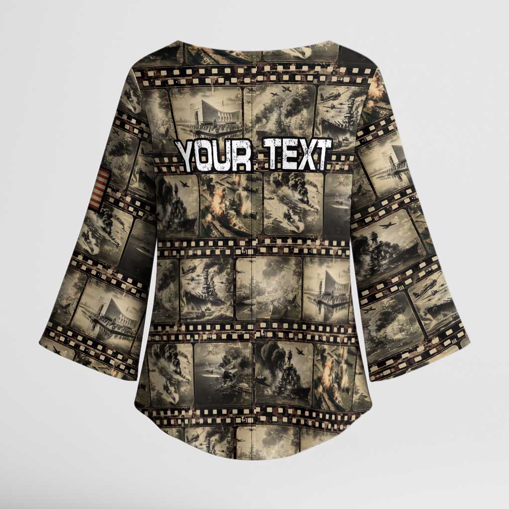 Pearl Harbor Remembrance Day Personalized Kimono Sleeve Blouse Memories of December 7 with Red Poppy Lei - Polynesian Pride