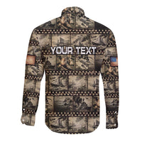 Pearl Harbor Remembrance Day Personalized Long Sleeve Button Shirt Memories of December 7 with Red Poppy Lei - Polynesian Pride