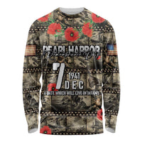 Pearl Harbor Remembrance Day Personalized Long Sleeve Shirt Memories of December 7 with Red Poppy Lei - Polynesian Pride