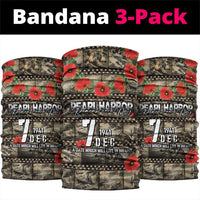 Pearl Harbor Remembrance Day Neck Gaiter Memories of December 7 with Red Poppy Lei LT03 package One Size: 25*50cm Beige - Polynesian Pride