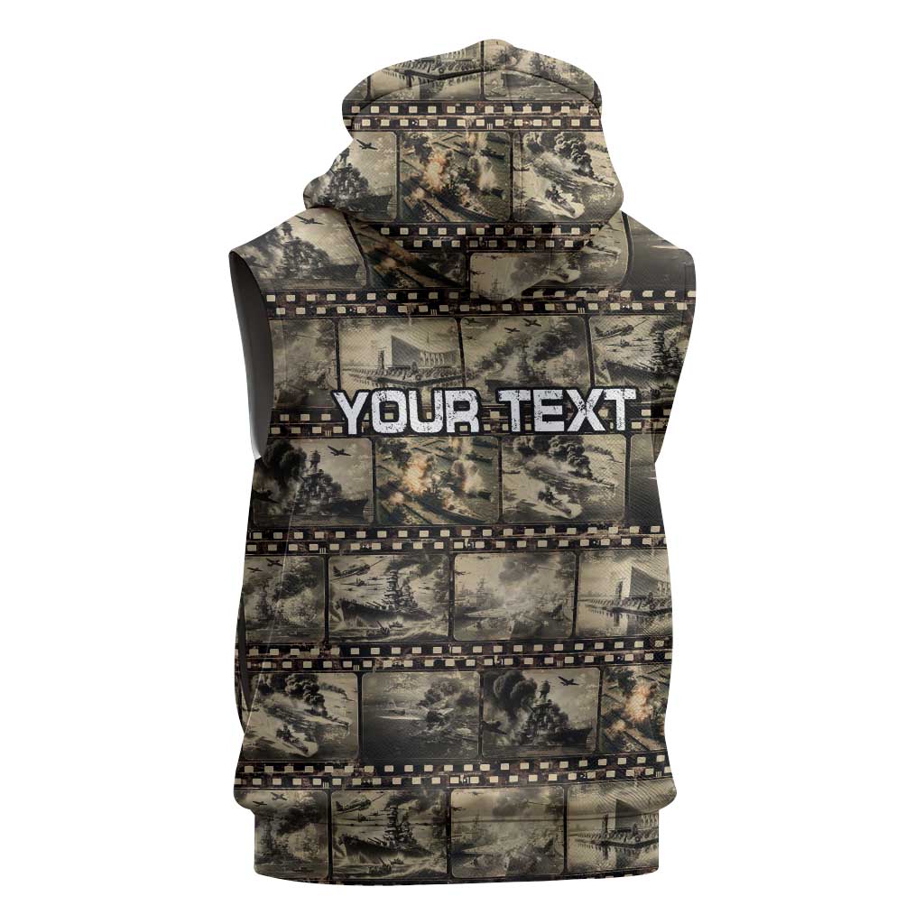 Pearl Harbor Remembrance Day Personalized Sleeveless Zip Hoodie Memories of December 7 with Red Poppy Lei LT03 - Polynesian Pride