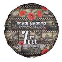 Pearl Harbor Remembrance Day Spare Tire Cover Memories of December 7 with Red Poppy Lei LT03 - Polynesian Pride