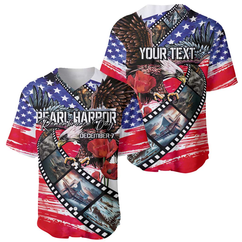 Pearl Harbor Remembrance Day Personalized Baseball Jersey Lest We Forget - The Bald Eagle Remembers - Polynesian Pride