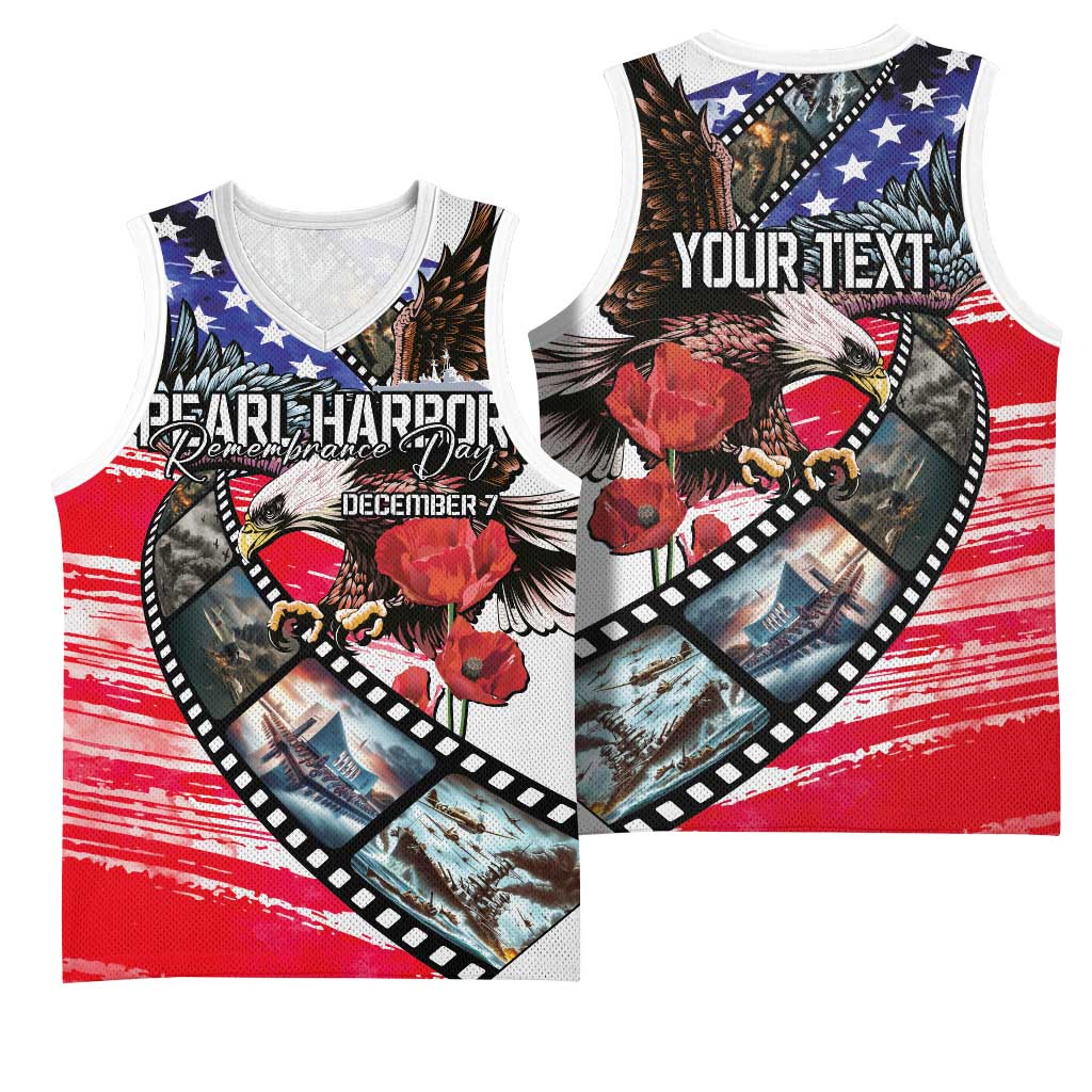 Pearl Harbor Remembrance Day Personalized Basketball Jersey Lest We Forget - The Bald Eagle Remembers - Polynesian Pride