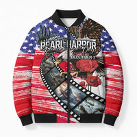 Pearl Harbor Remembrance Day Personalized Bomber Puffer Jacket Lest We Forget - The Bald Eagle Remembers - Polynesian Pride