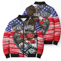 Pearl Harbor Remembrance Day Personalized Bomber Puffer Jacket Lest We Forget - The Bald Eagle Remembers - Polynesian Pride