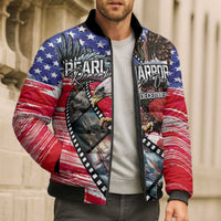 Pearl Harbor Remembrance Day Personalized Bomber Puffer Jacket Lest We Forget - The Bald Eagle Remembers - Polynesian Pride