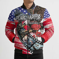 Pearl Harbor Remembrance Day Personalized Bomber Puffer Jacket Lest We Forget - The Bald Eagle Remembers - Polynesian Pride