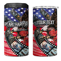 Pearl Harbor Remembrance Day Personalized 4 in 1 Can Cooler Tumbler Lest We Forget - The Bald Eagle Remembers - Polynesian Pride