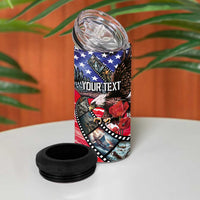 Pearl Harbor Remembrance Day Personalized 4 in 1 Can Cooler Tumbler Lest We Forget - The Bald Eagle Remembers - Polynesian Pride