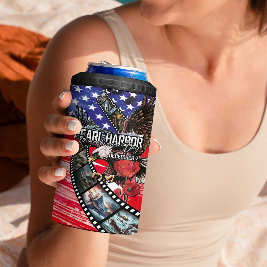 Pearl Harbor Remembrance Day Personalized 4 in 1 Can Cooler Tumbler Lest We Forget - The Bald Eagle Remembers - Polynesian Pride