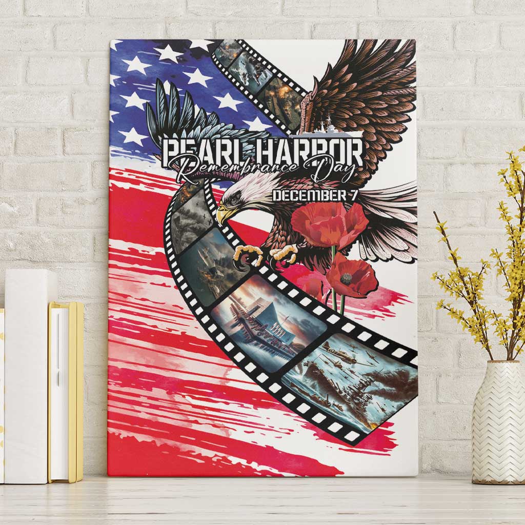 Pearl Harbor Remembrance Day Canvas Wall Art Lest We Forget - The Bald Eagle Remembers - Polynesian Pride