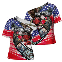 Pearl Harbor Remembrance Day Personalized Cross Shoulder Shirt Lest We Forget - The Bald Eagle Remembers LT03 - Polynesian Pride