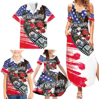 Pearl Harbor Remembrance Day Personalized Family Matching Summer Maxi Dress and Hawaiian Shirt Lest We Forget - The Bald Eagle Remembers - Polynesian Pride
