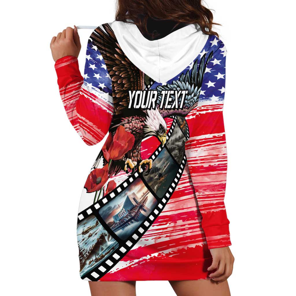 Pearl Harbor Remembrance Day Personalized Hoodie Dress Lest We Forget - The Bald Eagle Remembers LT03 - Polynesian Pride