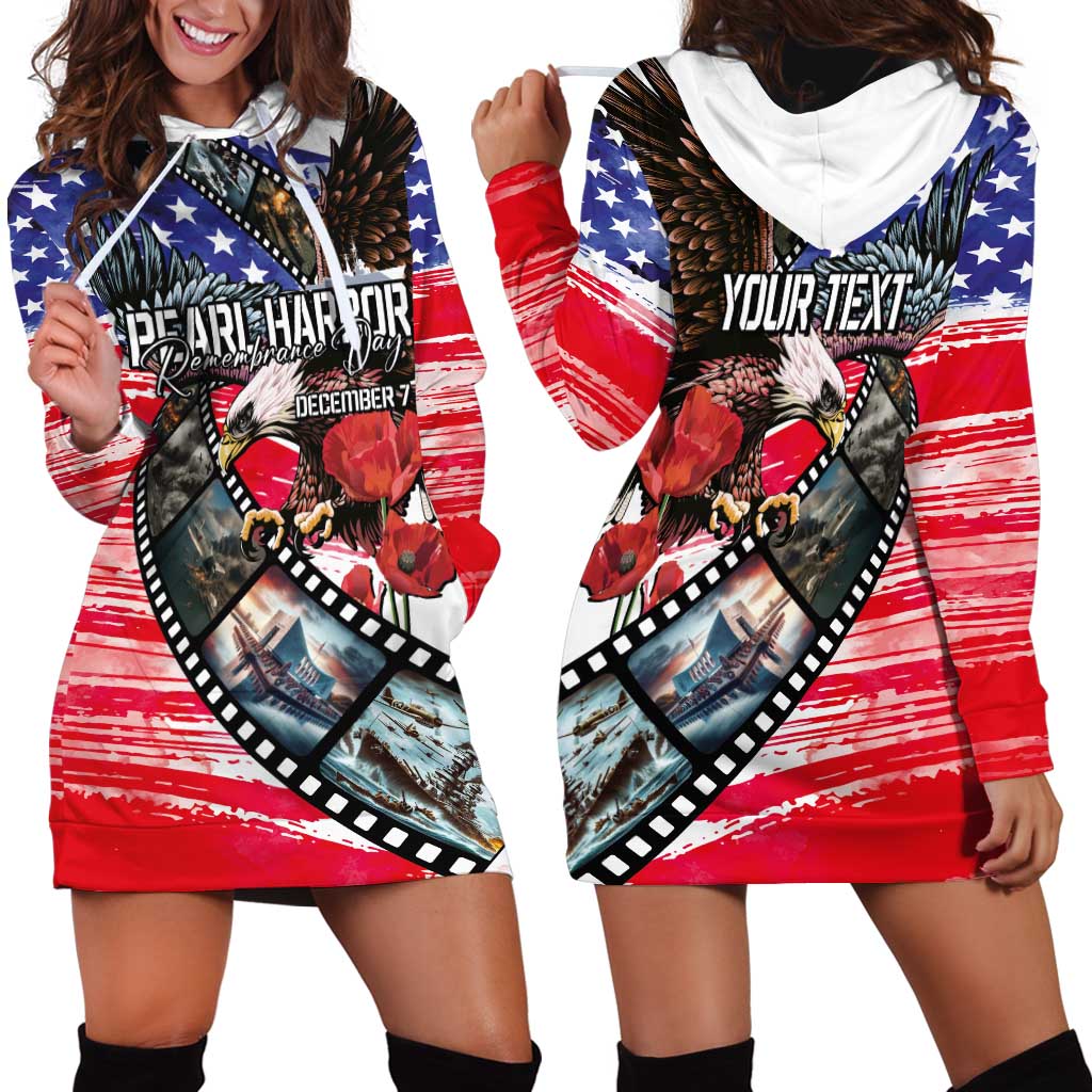Pearl Harbor Remembrance Day Personalized Hoodie Dress Lest We Forget - The Bald Eagle Remembers LT03 - Polynesian Pride