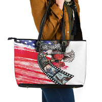 Pearl Harbor Remembrance Day Leather Tote Bag Lest We Forget - The Bald Eagle Remembers LT03 - Polynesian Pride