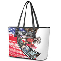 Pearl Harbor Remembrance Day Leather Tote Bag Lest We Forget - The Bald Eagle Remembers LT03 - Polynesian Pride