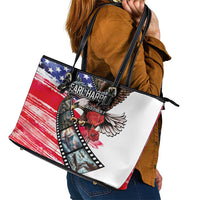 Pearl Harbor Remembrance Day Leather Tote Bag Lest We Forget - The Bald Eagle Remembers LT03 - Polynesian Pride