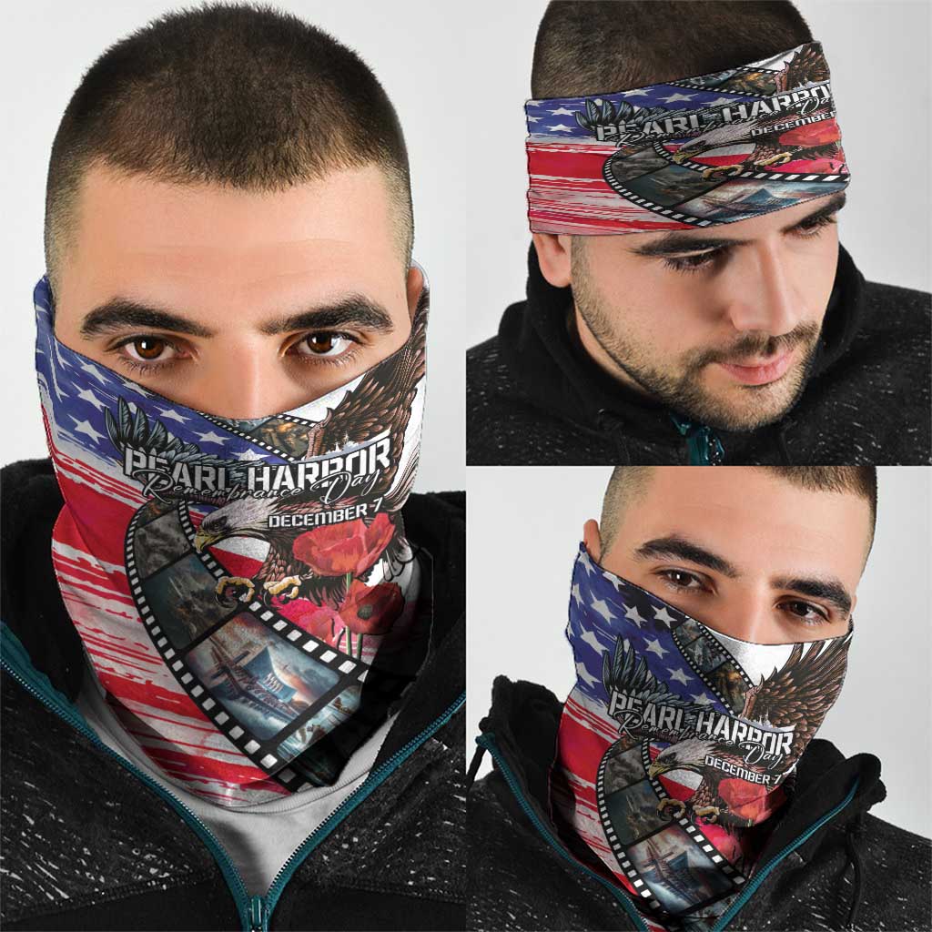 Pearl Harbor Remembrance Day Neck Gaiter Lest We Forget - The Bald Eagle Remembers - Polynesian Pride