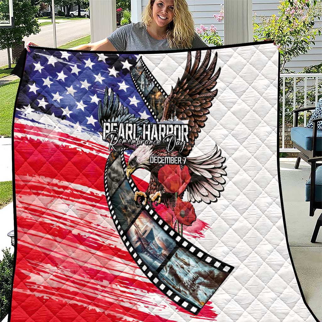Pearl Harbor Remembrance Day Quilt Lest We Forget - The Bald Eagle Remembers LT03 White - Polynesian Pride