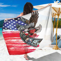 Pearl Harbor Remembrance Day Sarong Lest We Forget - The Bald Eagle Remembers LT03 One Size 44 x 66 inches White - Polynesian Pride