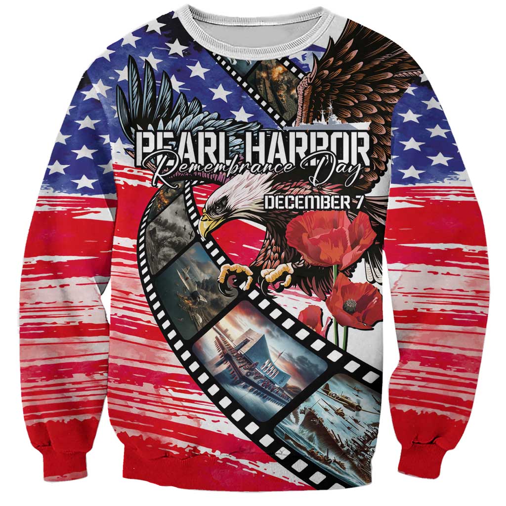 Pearl Harbor Remembrance Day Personalized Sweatshirt Lest We Forget - The Bald Eagle Remembers LT03 Unisex White - Polynesian Pride
