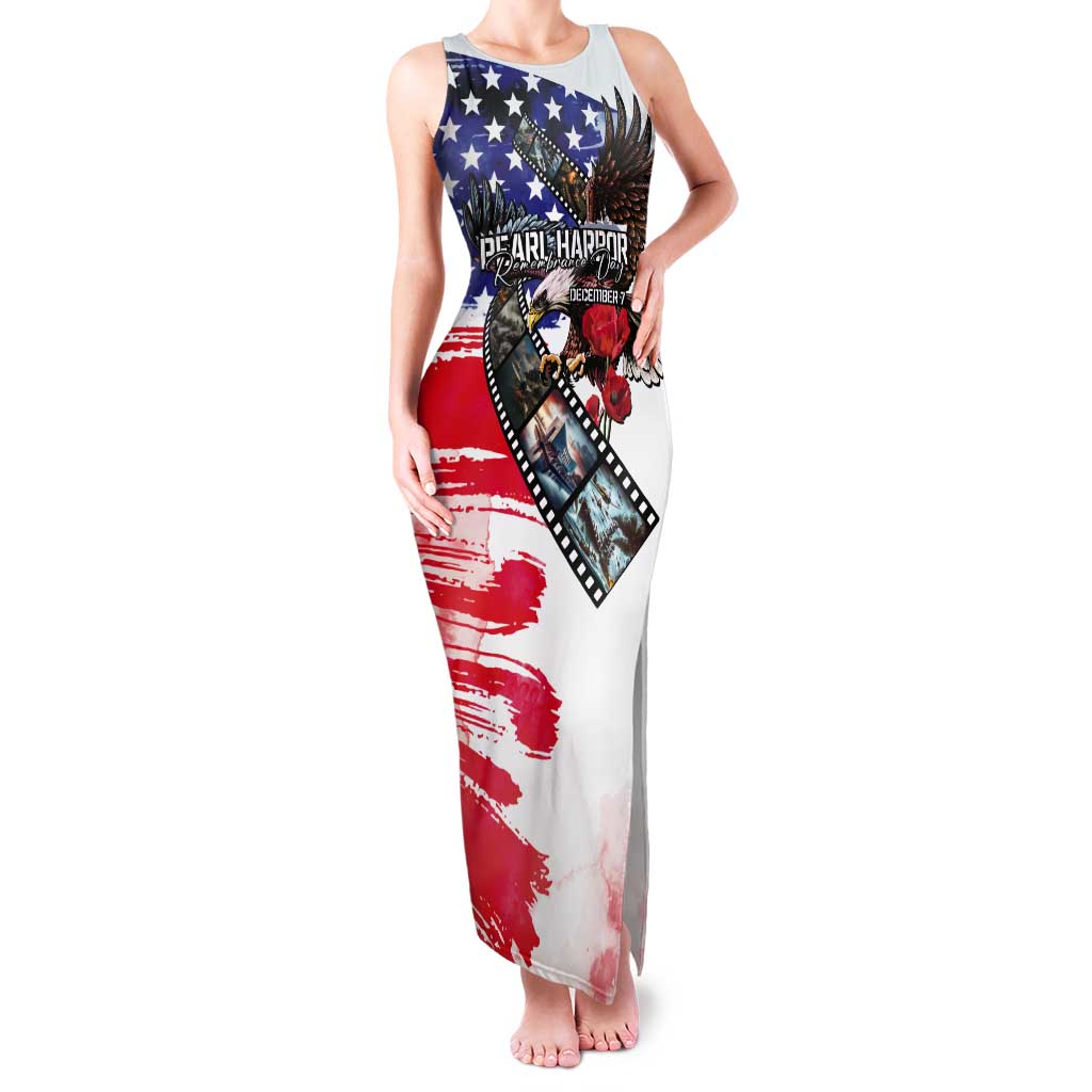 Pearl Harbor Remembrance Day Personalized Tank Maxi Dress Lest We Forget - The Bald Eagle Remembers LT03 Women White - Polynesian Pride
