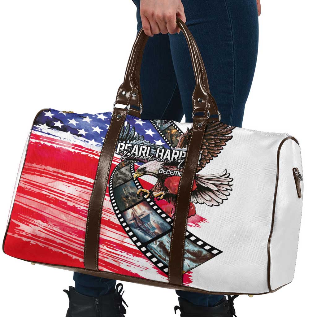 Pearl Harbor Remembrance Day Travel Bag Lest We Forget - The Bald Eagle Remembers - Polynesian Pride