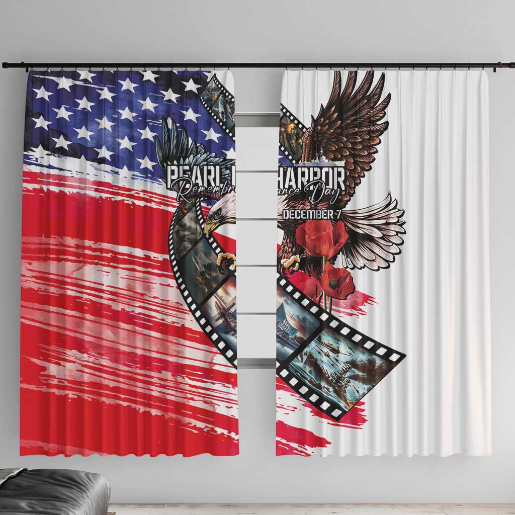 Pearl Harbor Remembrance Day Window Curtain Lest We Forget - The Bald Eagle Remembers LT03 With Hooks White - Polynesian Pride